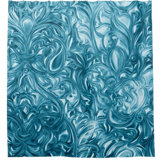 Cortina De Ducha Diseño abstracto azul (Anverso)