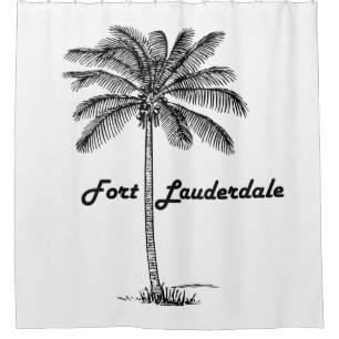 Cortina De Ducha Diseño blanco y negro del Fort Lauderdale y de la