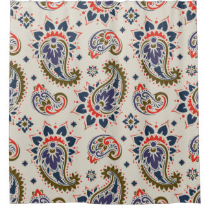 Cortina De Ducha Diseño clásico de patrón paisley sin costura.
