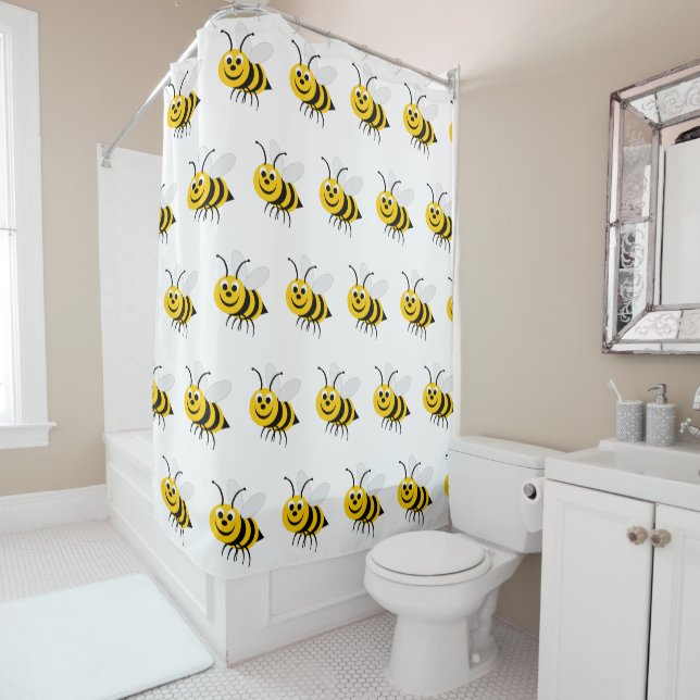 Cortina De Ducha Diseño de abeja (In situ)