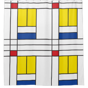 Cortina De Ducha Diseño de Arte Moderno Minimalista De Stijl Mondri