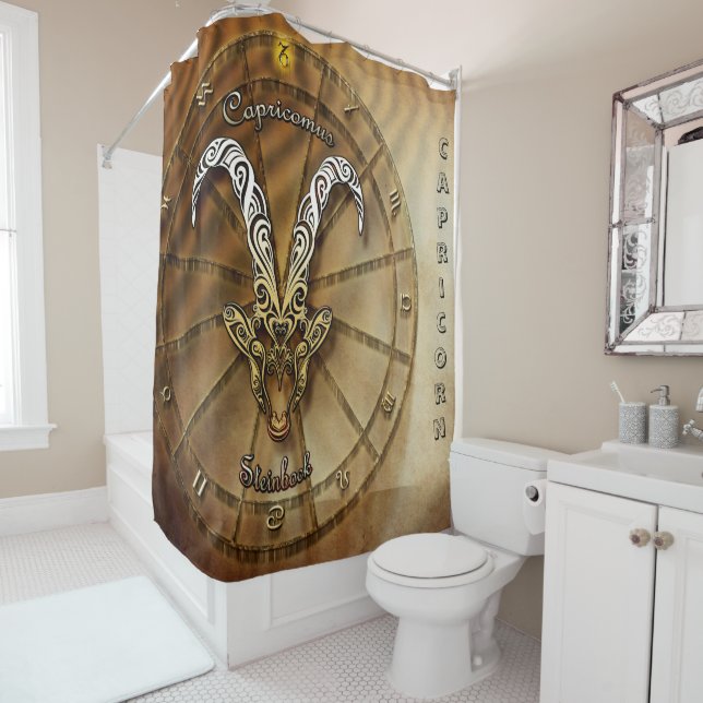 Cortina De Ducha Diseño de Astrología Zodiaca de Capricornio (In situ)
