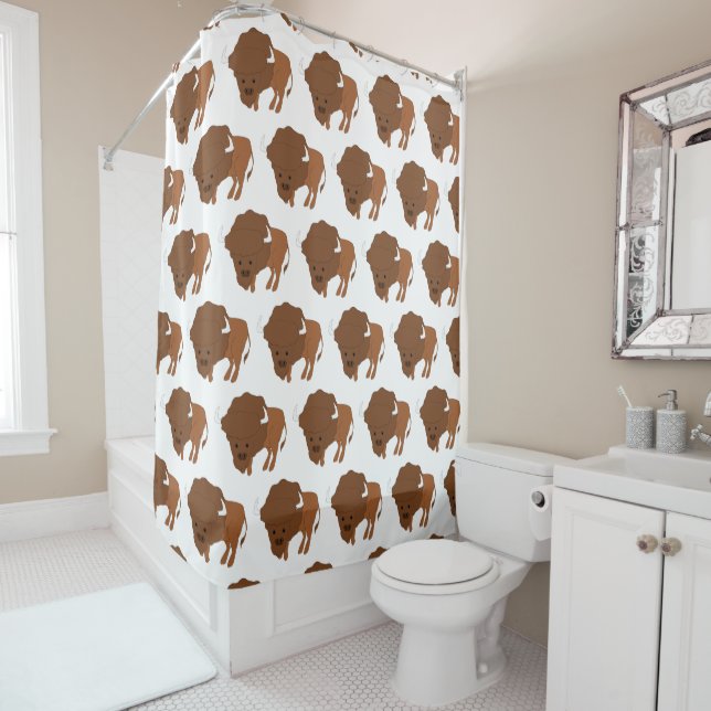 Cortina De Ducha Diseño de bisonte (In situ)
