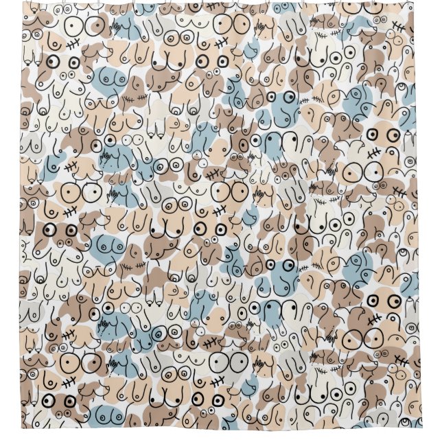 Cortina De Ducha diseño de busto pastel (Anverso)