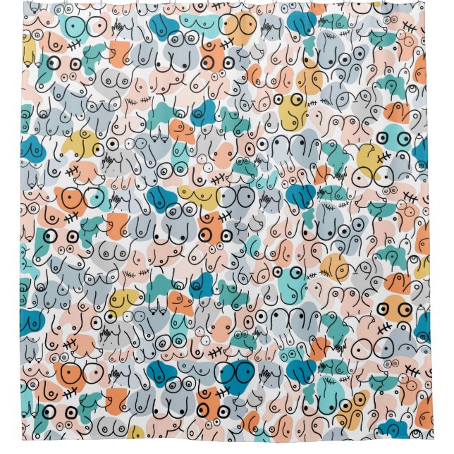 Cortina De Ducha diseño de caída azul (Anverso)