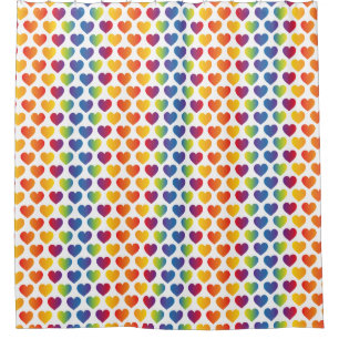 Cortina De Ducha Diseño de corazón de arcoíris minimalista elegante