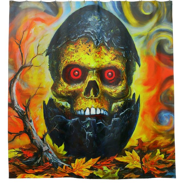 Cortina De Ducha Diseño de cráneo (Anverso)