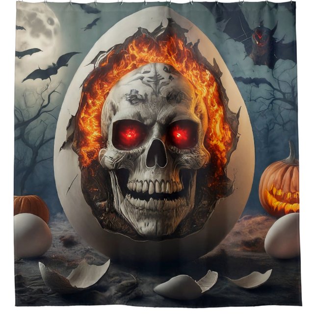 Cortina De Ducha Diseño de cráneo (Anverso)