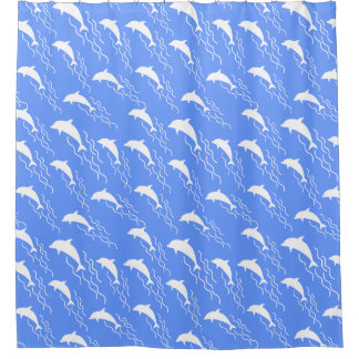 Cortina De Ducha diseño de delfines nadando 