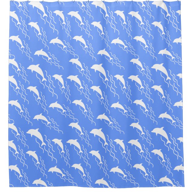 Cortina De Ducha diseño de delfines nadando  (Anverso)