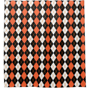 Cortina De Ducha Diseño de diamante de argelia blanco negro naranja