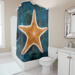 Cortina De Ducha Diseño de Estrella de Mar Multicolor
