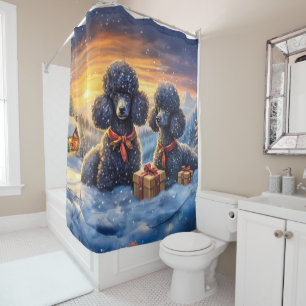 Cortina De Ducha Diseño de festividades de Poodle B por Rich AMeN G