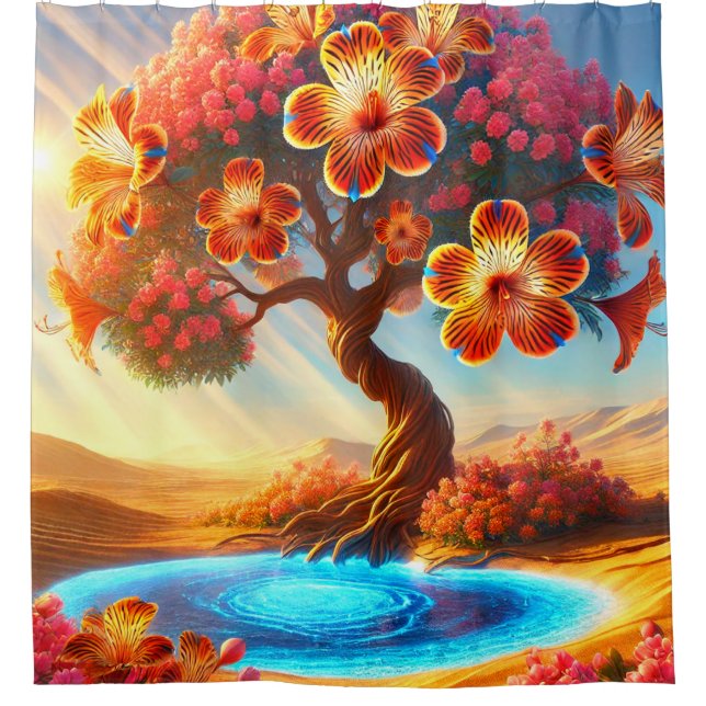 Cortina De Ducha Diseño de flores (Anverso)