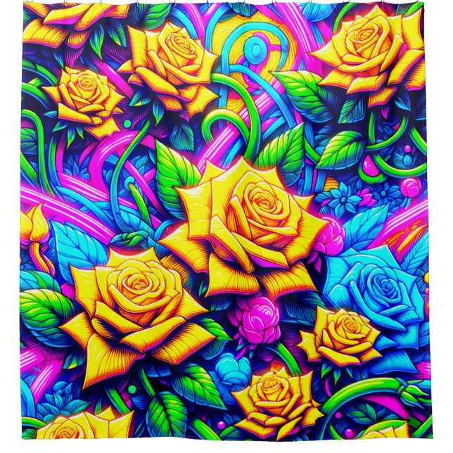 Cortina De Ducha Diseño de flores (Anverso)