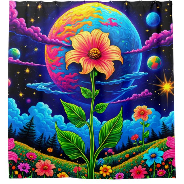 Cortina De Ducha Diseño de flores (Anverso)