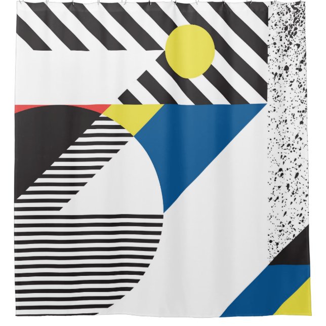 Cortina De Ducha Diseño de fondo de estilo retro moderno (Anverso)