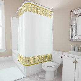 Cortina De Ducha Diseño de friso griego dorado