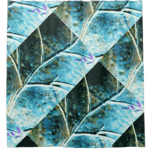 Cortina De Ducha diseño de hoja de cobre de verdigris