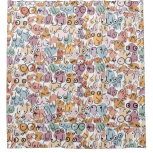 Cortina De Ducha diseño de mamas pastel