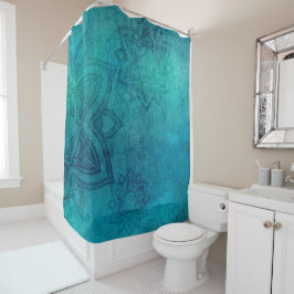 Cortina De Ducha Diseño de Mandala azul turquesa con problemas