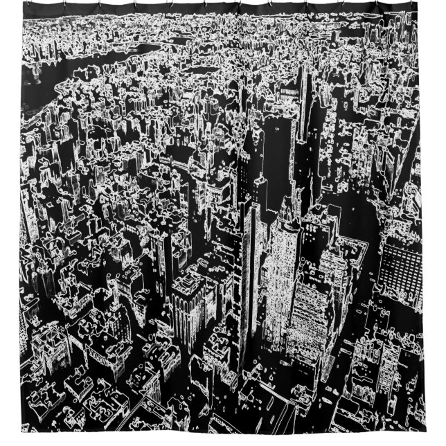 Cortina De Ducha Diseño de Manhattan (Anverso)