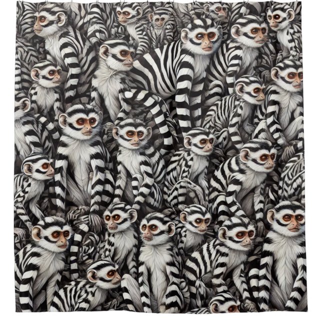 Cortina De Ducha Diseño de mono (Anverso)