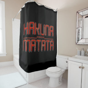 Cortina De Ducha Diseño de monograma de texto Hakuna Matata Arte