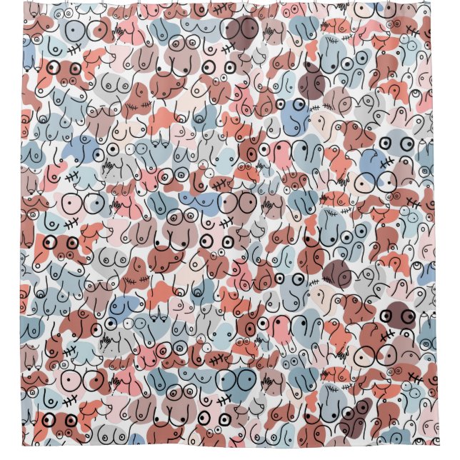 Cortina De Ducha diseño de mujer divertida (Anverso)