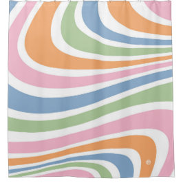 Cortina De Ducha Diseño de ondas retro
