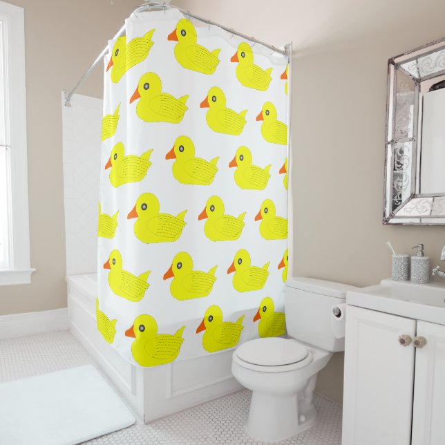 Cortina De Ducha Diseño de Pato Amarillo (In situ)