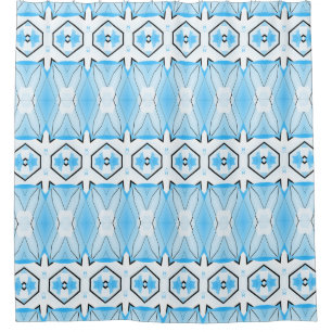 Cortina de ducha diseño de patrón geométrico clási
