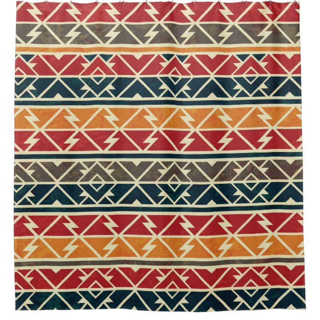 Cortina De Ducha Diseño de patrones africanos sin foco (Anverso)