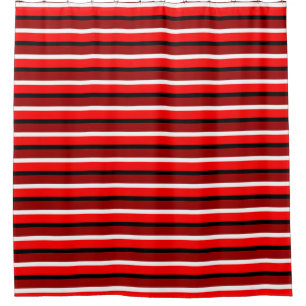 Cortina De Ducha Diseño de patrones de franjas rojas rojas y maroon