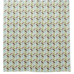 Cortina De Ducha Diseño de patrones de herringbone de color de tier