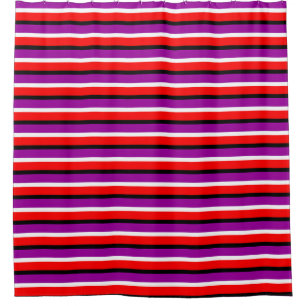 Cortina De Ducha Diseño de patrones de rayas púrpuras rojas