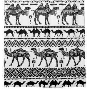 Cortina De Ducha Diseño de patrones sin soldadura de camellos decor