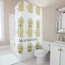 Cortina De Ducha Diseño de perro Goldendoodle amarillo