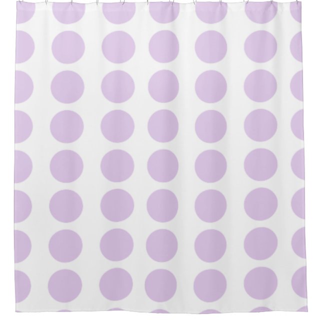 Cortina De Ducha Diseño de puntos de polka de lavanda (Anverso)