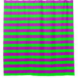 Cortina De Ducha Diseño de rayas moradas y verdes