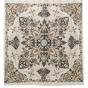 Cortina De Ducha Diseño de seda impreso Paisley Bandana