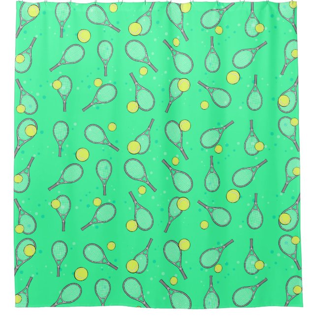 Cortina De Ducha Diseño de tenis (Anverso)