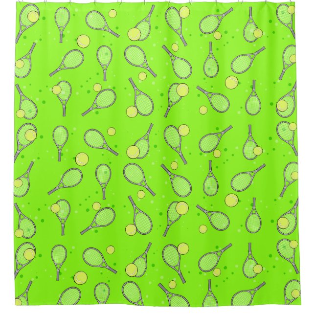 Cortina De Ducha Diseño de tenis (Anverso)
