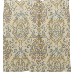 Cortina De Ducha Diseño de textura de Floral de época. Damask Seaml