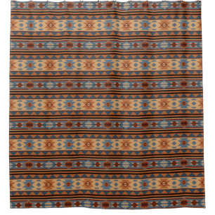 Cortina De Ducha Diseño del Suroeste Adobe Tan Gray Brown