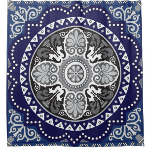 Cortina De Ducha Diseño detallado de la estafa floral Paisley