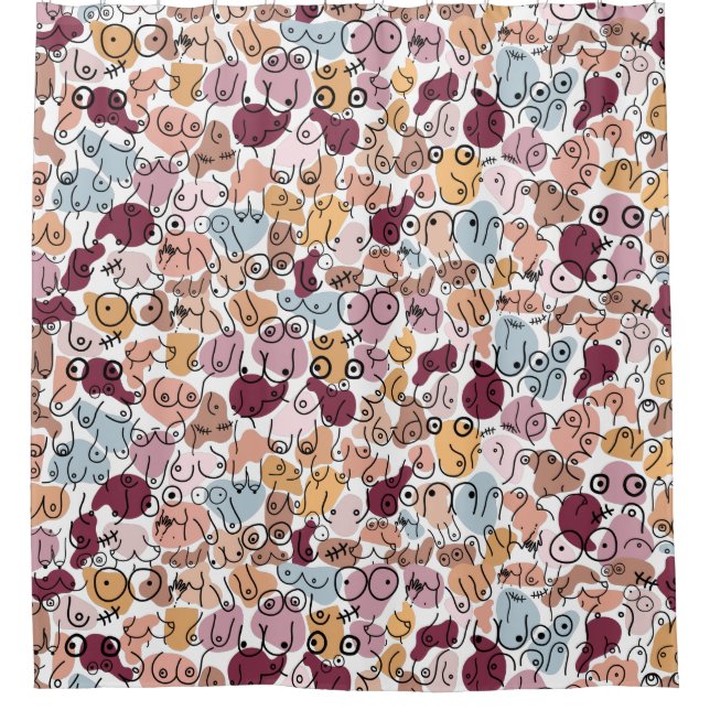 Cortina De Ducha diseño divertido de caída (Anverso)