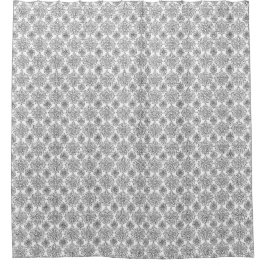 Cortina De Ducha Diseño floral blanco y negro