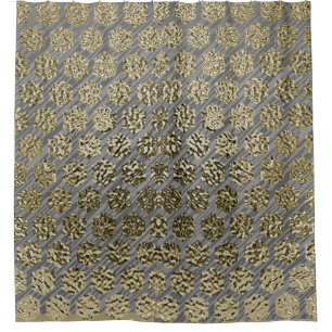 Cortina De Ducha Diseño Gold y Silver de lujo