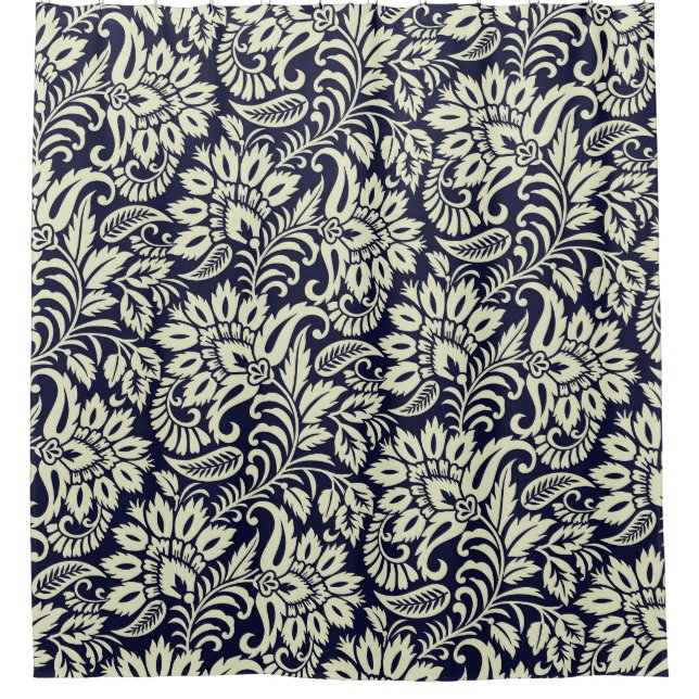 Cortina De Ducha Diseño indio de cosecha de flores (Anverso)